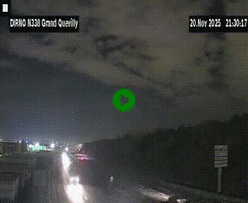 Webcam routière sur N338 à hauteur de Grand-Quevilly en périphérie de Rouen. Vue orientée vers Rouen