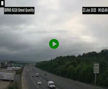 Webcam routière sur N338 à hauteur de Grand-Quevilly en périphérie de Rouen. Vue orientée vers Rouen