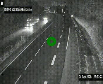 Webcam routière à hauteur de Bois-Guillaume en périphérie de Rouen. Vue orientée vers Rouen