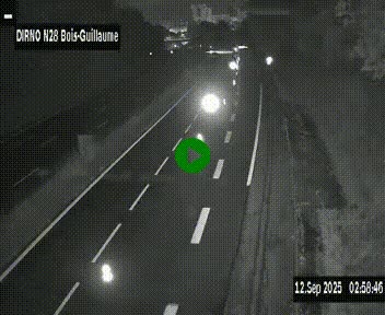 Webcam routière à hauteur de Bois-Guillaume en périphérie de Rouen. Vue orientée vers Rouen