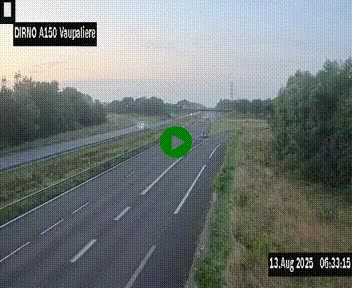 Webcam autoroute A150 à hauteur de La Vaupalière en périphérie de Rouen. Vue orientée vers Rouen