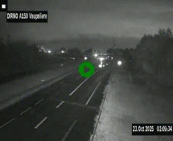 Webcam autoroute A150 à hauteur de La Vaupalière en périphérie de Rouen. Vue orientée vers Rouen