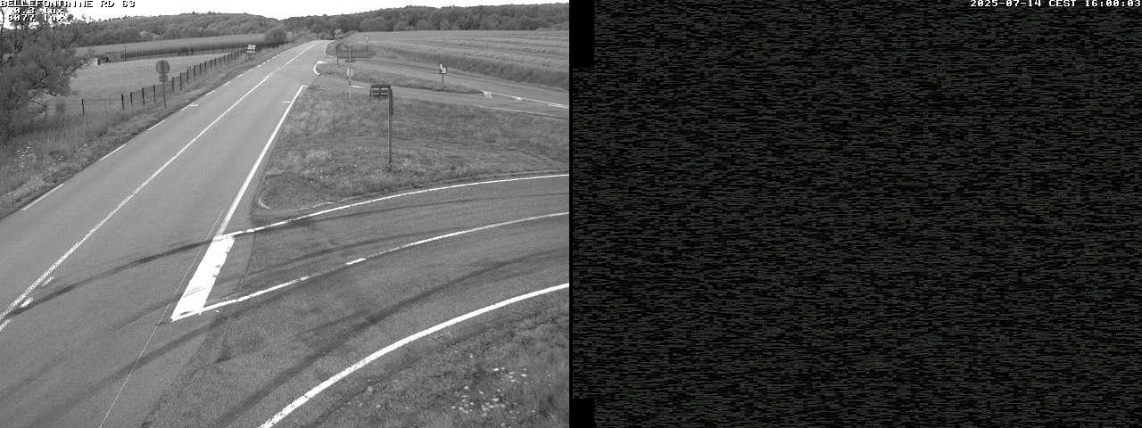 Webcam à Bellefontaine dans les Vosges à 552 mètres d'altitude sur la D63, à la jonction avec la D20A