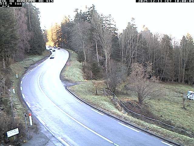 Caméra à proximité du col du Bonhomme sur la D415 à Plainfaing vers l'Alsace