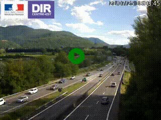 Caméra trafic à Meylan sur la Rocade-Sud de Grenoble en direction d'Aix-en-Provence