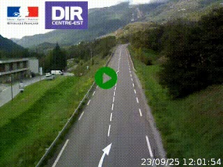 Web cam sur la N90 à Aime, en provenance de Bourg-Saint-Maurice et en direction d'Albertville