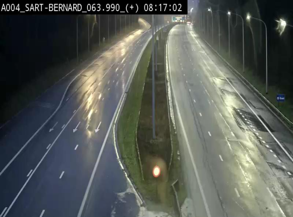 Webcam sur l'E411 à hauteur de la jonction avec la N4 à la sortie de Namur. Vue orientée vers Luxembourg