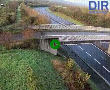 Webcam sur A84 à hauteur de Pont-Farcy, au niveau du pont autoroutier sur la Vire, au sud de Saint-Lô