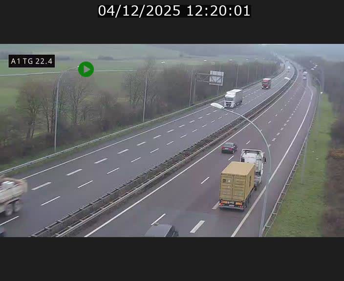 Traffic live webcam Luxembourg Flaxweiler - A1 direction Luxembourg - BK 22.4
