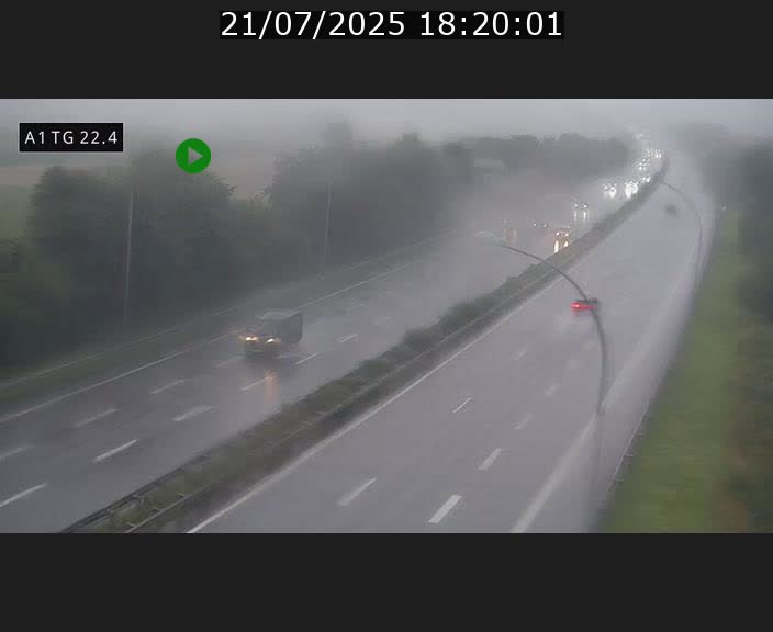 Traffic live webcam Luxembourg Flaxweiler - A1 direction Luxembourg - BK 22.4