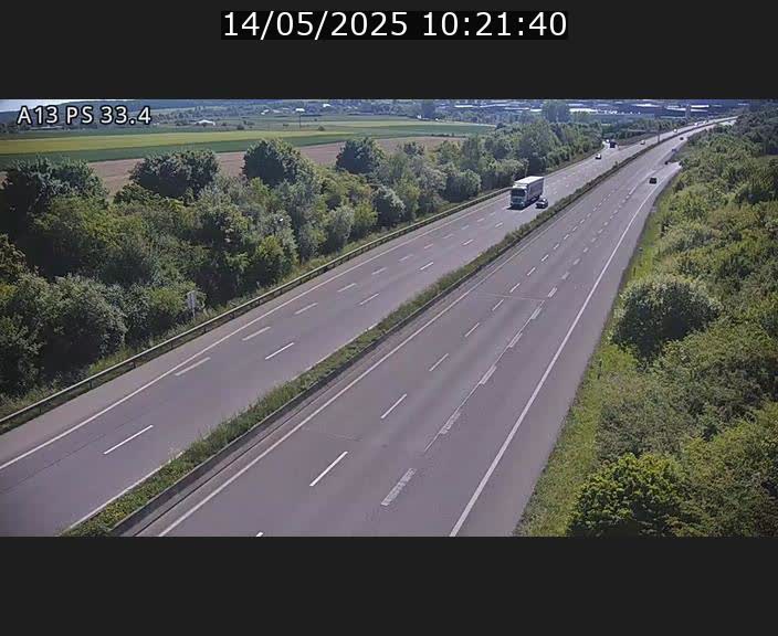 Webcam trafic sur A13 à hauteur de Mondorf-les-Bains en direction d'Altwies