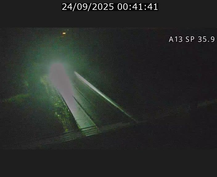 Webcam trafic sur A13 à l'entrée ouest du tunnel Markusbierg à Remerschen. Vue orientée vers Mondorf-les-Bains.