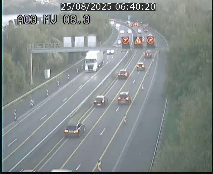 Webcam Autoroute après la Croix de Bettembourg en direction de Luxembourg sur l'A3