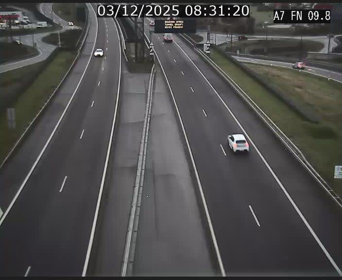 Caméra trafic Luxembourg - A7, Tunnel Gousselerbierg, sortie sud, direction rond-point Lorentzweiler (BK 9.9)