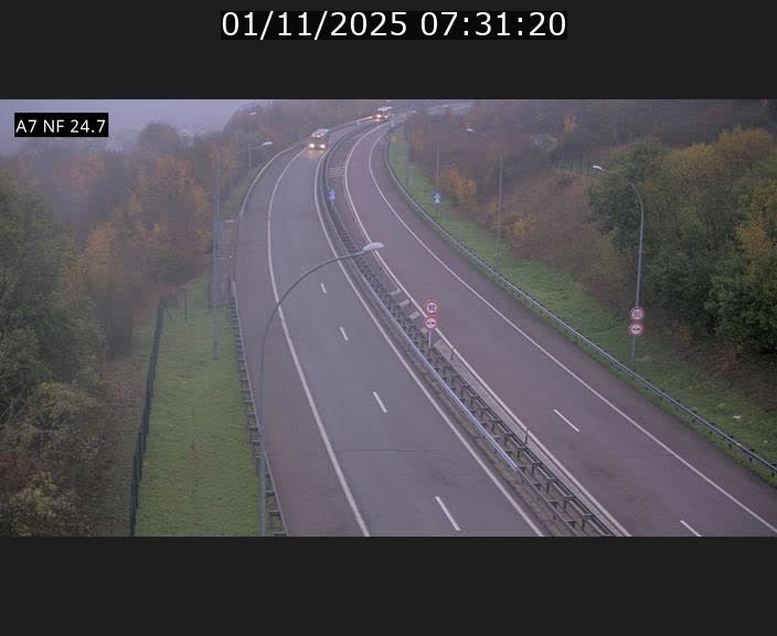 Caméra trafic Luxembourg - A7, Schieren direction Mersch
