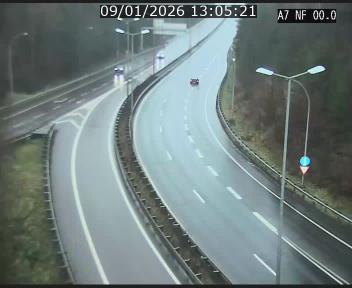 Caméra autoroute Luxembourg A7 - Echangeur A1/A7 Grünewald direction Tunnel Stafelter