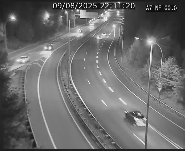 Caméra autoroute Luxembourg A7 - Echangeur A1/A7 Grünewald direction Tunnel Stafelter