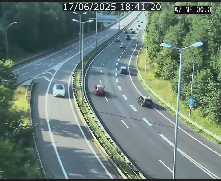 Caméra autoroute Luxembourg A7 - Echangeur A1/A7 Grünewald direction Tunnel Stafelter