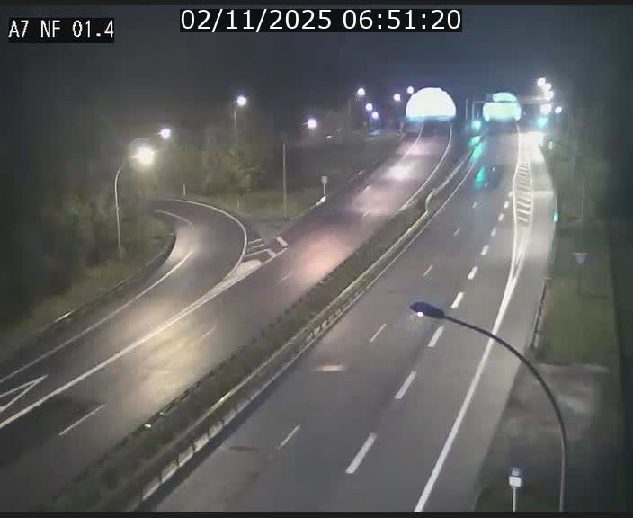 Caméra autoroute Luxembourg A7 - Echangeur Waldhaff - direction Tunnel Stafelter