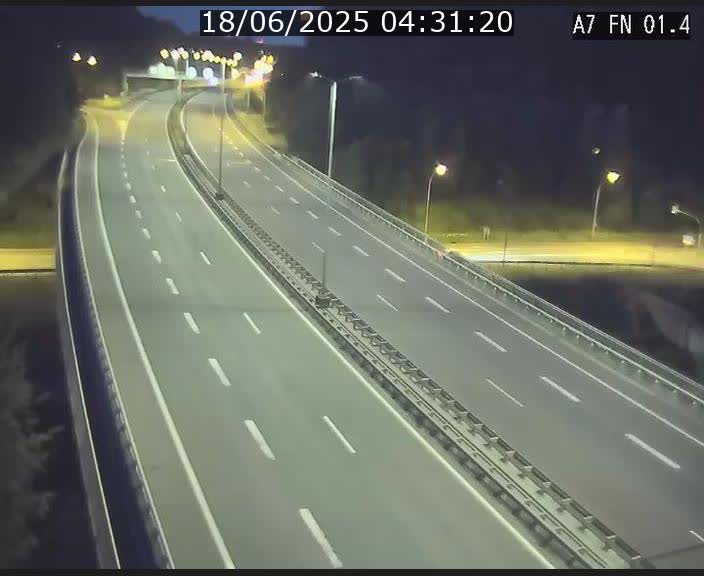 Caméra autoroute Luxembourg A7 - Tunnel Stafelter - direction Echangeur Grünewald