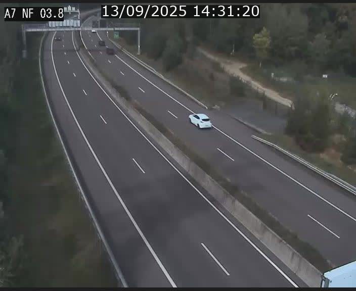 Webcam autoroute A7 au Luxembourg à la sortie du Tunnel Stafelter vers le Nord