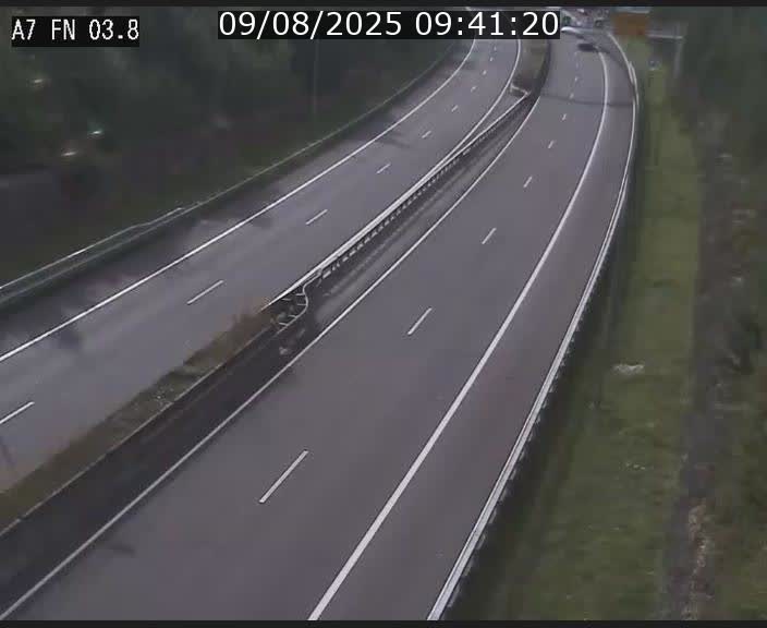 Caméra autoroute Luxembourg A7 - Passage à gibier Rëngelbour - direction Tunnel Stafelter