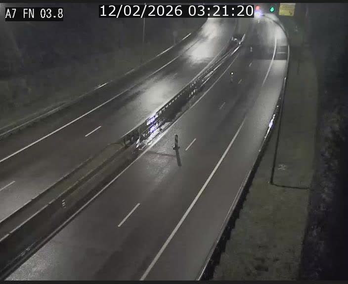 Caméra autoroute Luxembourg A7 - Passage à gibier Rëngelbour - direction Tunnel Stafelter