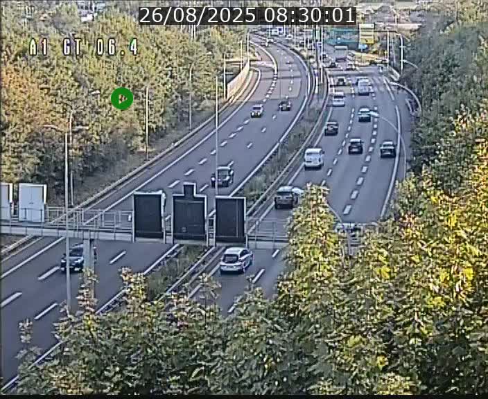 Traffic live webcam Luxembourg Hamm - A1 direction Sandweiler - BK 6.4