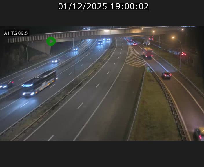 Traffic live webcam Luxembourg Jonction Grünewald - A1 direction Luxembourg-ville - BK 9.5