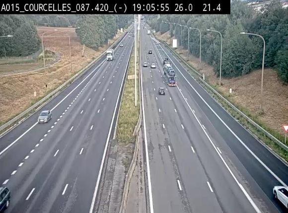 Webcam autoroute Belgique - Viesville - E42 direction Mons - BK 84.35