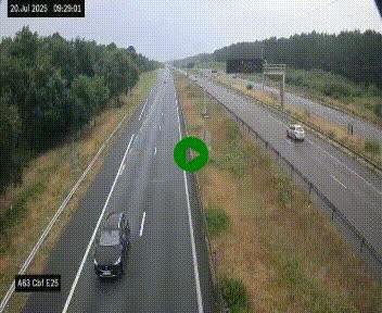 Webcam autoroute A63 en périphérie de Bordeaux au sud-est de la ville, en provenance du bassin d'Arcachon. Vue orientée vers Bordeaux