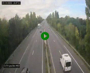 Webcam routière à la fin de la N10, en périphérique ouest d'Angouleme, proche de la jonction avec l'A10