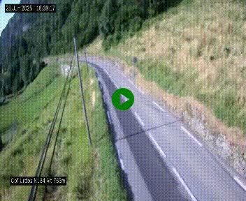 Webcam dans les Pyrénées Atlantique au niveau du col d'Urdos et du fort du Pourtalet sur la N134, en direction du Col et du tunnel du Somport, à 765 mètres d'altitude