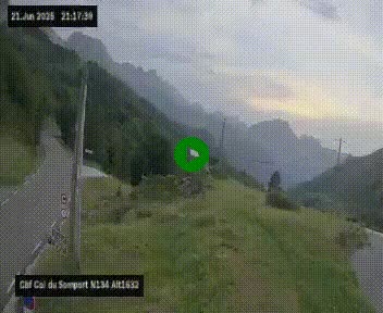 Webcam au col du Somport, côté français, sur la N134, dans les Pyrénées, en direction de l'Espagne, à 1632 mètres d'altitude