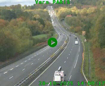 Caméra routière sur l'autoroute A20 à Bessines-sur-Gartempe. Vue orientée vers Paris