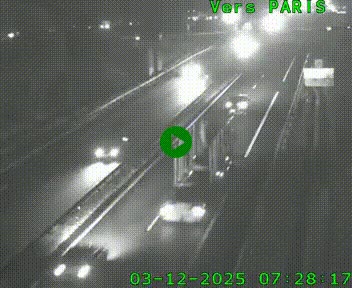 Caméra routière sur l'autoroute A20 au nord de Limoges, à la jonction avec la N520. Vue orientée vers Paris