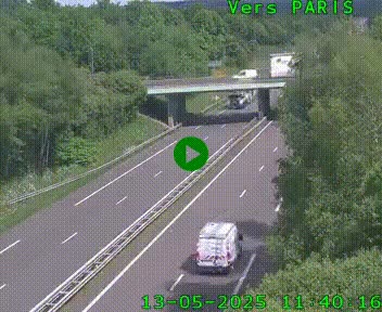 Caméra routière sur l'autoroute A20 au nord de Limoges, à la jonction avec la N520. Vue orientée vers Paris