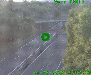 Caméra routière sur l'autoroute A20 au nord de Limoges, à la jonction avec la N520. Vue orientée vers Paris
