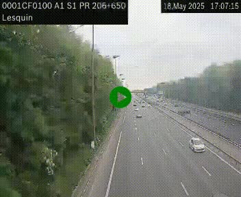 Webcam autoroute A1 à hauteur de Lesquin. Vue orientée vers Lille