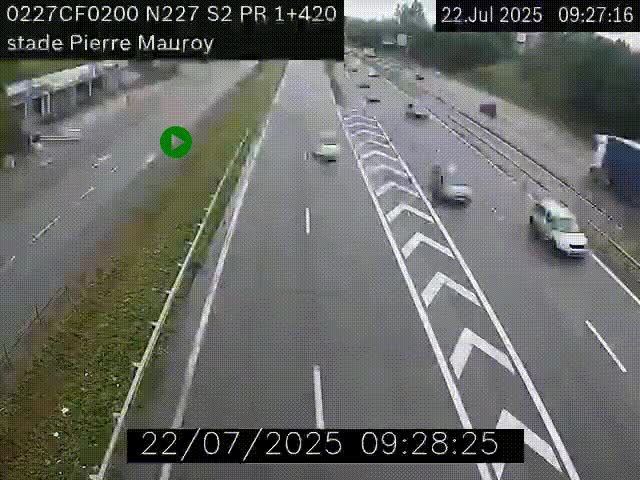 Webcam à hauteur du Stade Pierre Mauroy à Villeneuve d'Ascq sur la N227. Vue orientée vers Mons-en-Baroeul