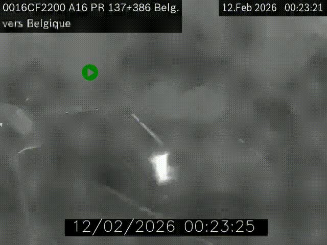 Webcam à la frontière franco-belge au niveau de Bray-Dunes/De-Panne sur l'autoroute A16. Vue orientée vers la Belgique