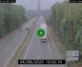 Webcam sur la N165 après le Pont de l'Iroise, à l'entrée de Brest