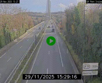 Webcam sur la N165 après le Pont de l'Iroise, à l'entrée de Brest