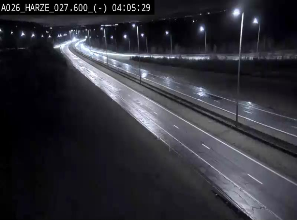 Webcam E25/A26 à Aywalle, à hauteur de la sortie Harzé. Vue orientée vers liège
