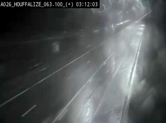 Webcam autoroute des Ardennes (E25/A26) à hauteur d'Houffalize. Vue orientée vers Baraque de Fraiture