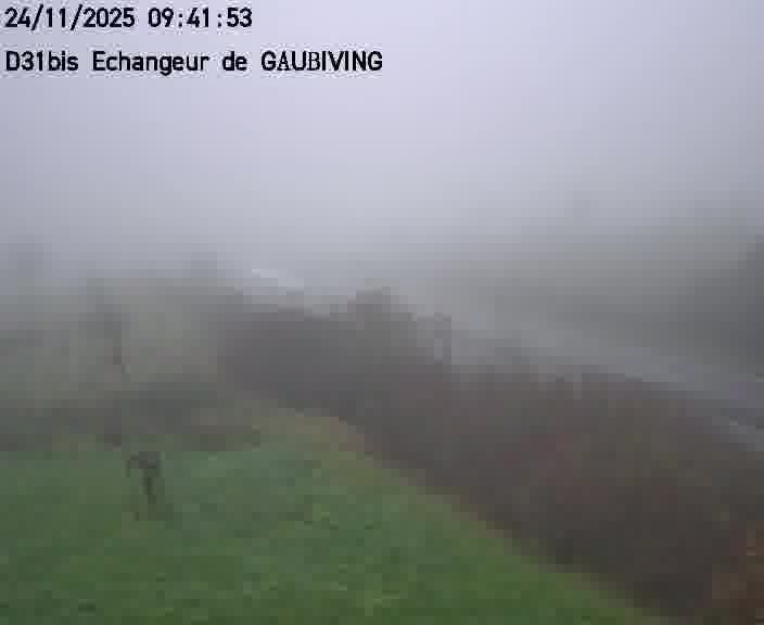 Dispositif d’observation sur D31bis (France) à Gaubiving, en direction de Sarreguemines, offrant une visualisation fiable des conditions de circulation.