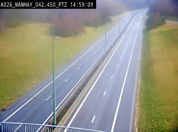 Webcam autoroute A26/E25 à hauteur de Manhay, à la jonction avec la N651 en direction de Liège - BK 42.4