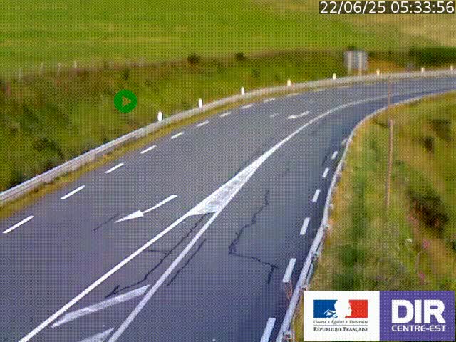Webcam sur le col Pin Bouchain, vue orientée vers Roanne, en provenance de Lyon sur la nationale 7 (N7)