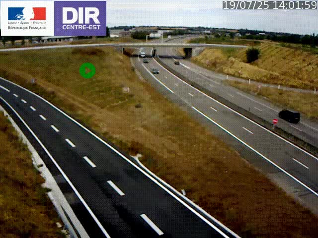 Webcam sur le contournement de Valence, sur la Nationale 7, caméra orientée vers Lyon