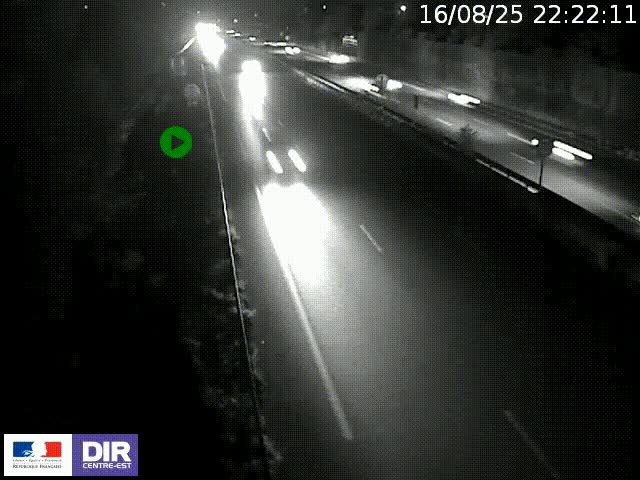 Webcam à Bron sur l'A43 à la jonction avec le boulevard périphérique de Lyon (D383). Vue orientée vers Lyon